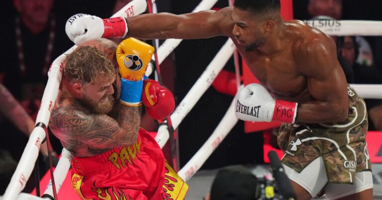 El nocaut de Anthony Joshua que dejó a Jake Paul con una doble fractura de mandíbula