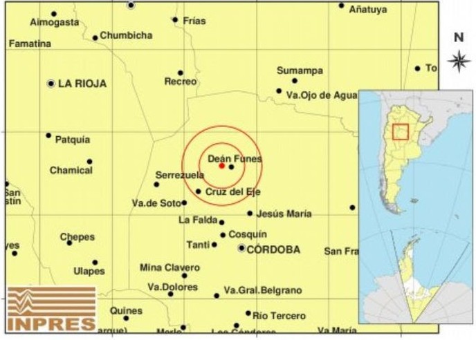Un temblor se sintió con fuerza en la provincia de Córdoba