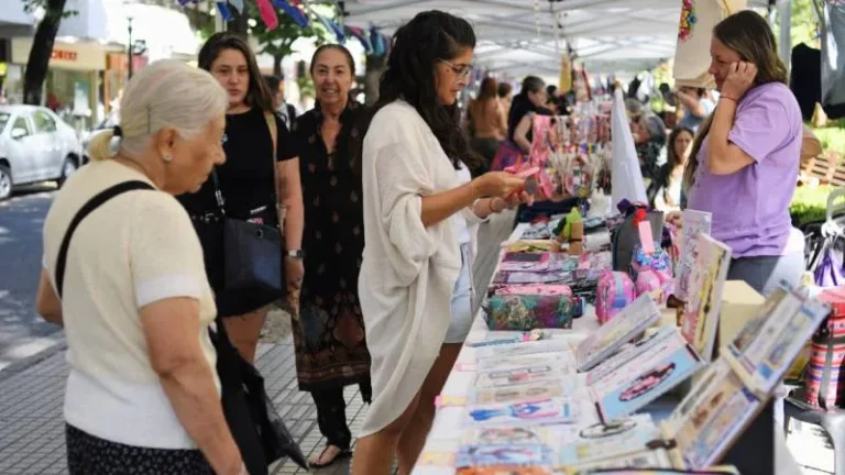 Comenzó la feria escolar en la plaza Pringles con más de 60 emprendimientos