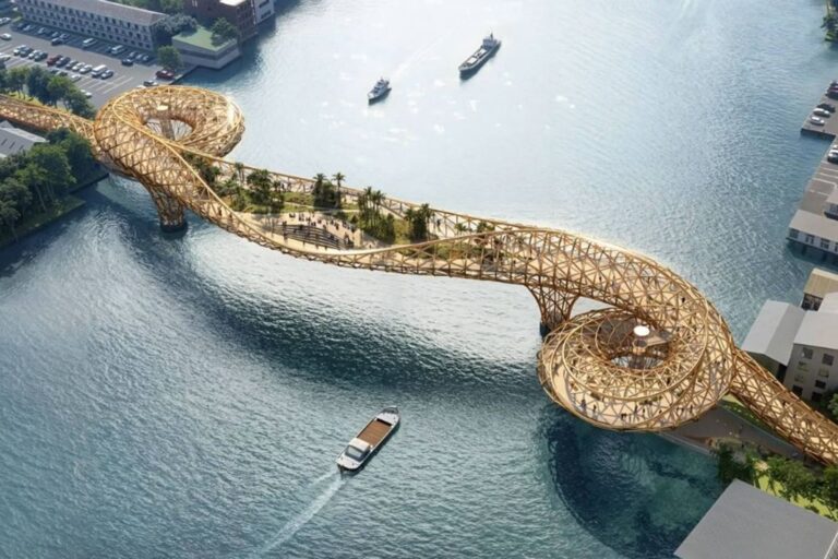 Construyen el primer puente dorado del mundo y se parece a una escultura