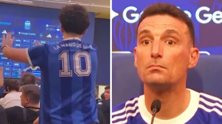 Lionel Scaloni durante una conferencia de prensa.