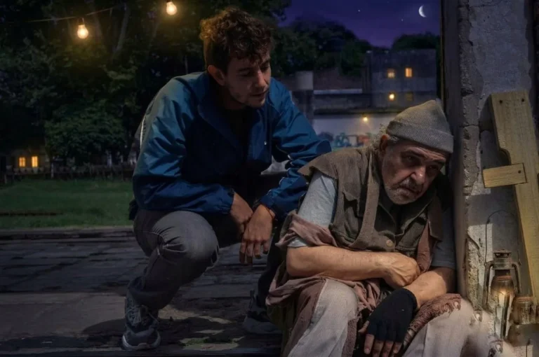 Los actores Alejandro Pérez Leiva y Fran Alonso en una escena de la obra teatral 'Suabia'.
