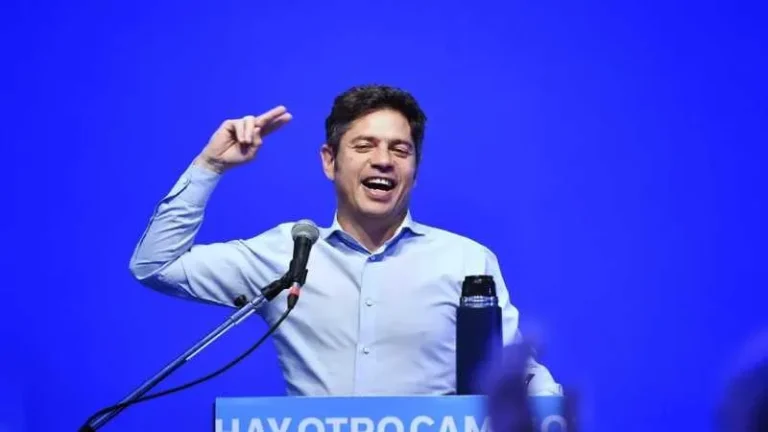 Axel Kicillof durante un acto de gobierno en la provincia de Buenos Aires.
