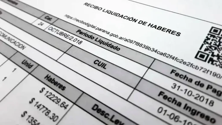 Homro observando un recibo de sueldo con lupa, destacando los nuevos conceptos de costo laboral.