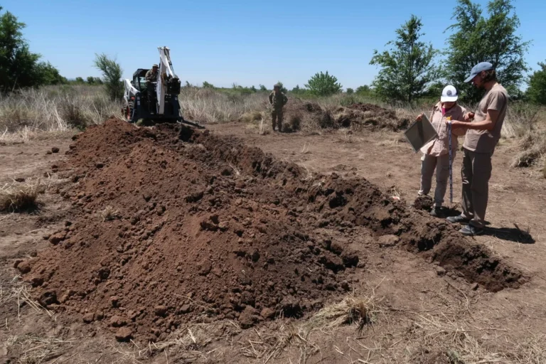 Excavaciones en el predio de La Perla, Córdoba, para búsqueda de restos de desaparecidos