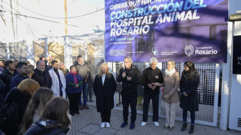 Exterior o recepción del nuevo Hospital Animal Municipal de Rosario, ubicado en el predio del Imusa.