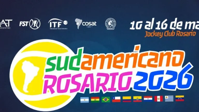 Cancha de tenis del Jockey Club de Rosario durante el Sudamericano Sub 14